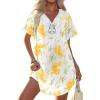 image:imageEkouaer Swimsuit Cover Ups for Women Lace Crochet VNeck Bikini Beach Coverups Dress for Swimwear Bathing SuitBrigitte Floral