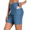 image:imageEkouaer Womens 85 Board Shorts High Waisted Swim Shorts Cross Waist Beach Surf Swimwear Swimsuit Bottoms with Pocket S3XLDark Blue