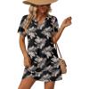 image:imageEkouaer Womens Coverup Short Sleeve Swimsuit Cover Ups 2026 Summer Bathing Suit Cover Twisted Cover Up Dress S2XLBlack Palm Leaf