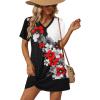 Black Red Floral