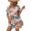 image:imageEkouaer Womens Coverup Short Sleeve Swimsuit Cover Ups 2026 Summer Bathing Suit Cover Twisted Cover Up Dress S2XLTie Dye Watercolor