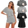 3pcs- Black + Light Grey + Deep Grey