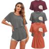 3pcs- Flecking Grey + Wine Red + Orange
