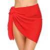 image:imageEkouaer Womens Short Sarongs Chiffon Cover Ups Sheer Bikini Wraps for Swimwear S3XLRed