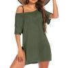 image:imageEkouaer Womens Swimsuit Beach Cover Up Short Sleeve Cover Ups for Swimwear Bathing Suit Coverups SXXXLArmy Green