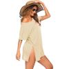 image:imageEkouaer Womens Swimsuit Beach Cover Up Short Sleeve Cover Ups for Swimwear Bathing Suit Coverups SXXXLBeige Beach