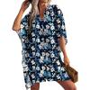 Dark Blue White Floral