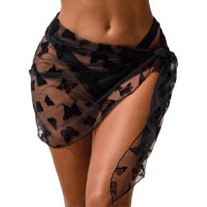 image:imageEkouaer Womens Coverups Beach Short Sarong Sheer Chiffon Cover Up Bikini Wraps S3XLButterfly