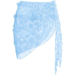 image:imageEkouaer Womens Coverups Beach Short Sarong Sheer Chiffon Cover Up Bikini Wraps S3XLButterflyblue