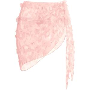 image:imageEkouaer Womens Coverups Beach Short Sarong Sheer Chiffon Cover Up Bikini Wraps S3XLButterflylight Pink
