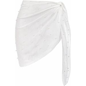 image:imageEkouaer Womens Coverups Beach Short Sarong Sheer Chiffon Cover Up Bikini Wraps S3XLPearlglitter White