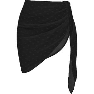 image:imageEkouaer Womens Coverups Beach Short Sarong Sheer Chiffon Cover Up Bikini Wraps S3XLSwiss Dotblack1