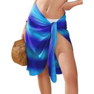 image:imageEkouaer Womens Sarongs Short Sheer Bikini Skirt Wrap Beach Pareo Chiffon Swimsuit Cover Up SXXLBlue Gradient