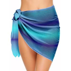image:imageEkouaer Womens Short Sarongs Chiffon Cover Ups Sheer Bikini Wraps for Swimwear S3XLBlue Gradient