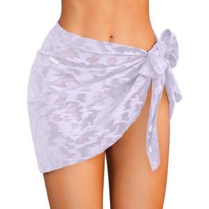 image:imageEkouaer Womens Short Sarongs Chiffon Cover Ups Sheer Bikini Wraps for Swimwear S3XLLacelilac