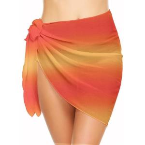 image:imageEkouaer Womens Short Sarongs Chiffon Cover Ups Sheer Bikini Wraps for Swimwear S3XLPat22orange Yellow