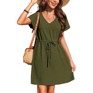 image:imageEkouaer Womens Swimsuit Cover Up Swiss Dots Chiffon Bikini Beachwear Flowy Pom Pom CoverupsBarmy Green