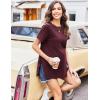 image:imageEkouaer 3 Pack Maternity Shirts Short Sleeve Split Side Pregnancy Tops Casual Pregnant Tunic BlouseGreyBurgundyBrick Red