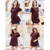 image:imageEkouaer 3 Pack Maternity Shirts Short Sleeve Split Side Pregnancy Tops Casual Pregnant Tunic BlouseGreyBurgundyBrick Red