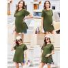 image:imageEkouaer 3 Pack Maternity Shirts Short Sleeve Split Side Pregnancy Tops Casual Pregnant Tunic BlouseGreyGreenBlack