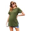 image:imageEkouaer 3 Pack Maternity Shirts Short Sleeve Split Side Pregnancy Tops Casual Pregnant Tunic BlouseGreyGreenBlack