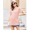 image:imageEkouaer 3 Pack Maternity Shirts Short Sleeve Split Side Pregnancy Tops Casual Pregnant Tunic BlousePinkGreyBlack