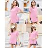 image:imageEkouaer 3 Pack Maternity Shirts Short Sleeve Split Side Pregnancy Tops Casual Pregnant Tunic BlouseRed PurpleBlackDark Pink