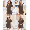 image:imageEkouaer 3 Pack Maternity Shirts Short Sleeve Split Side Pregnancy Tops Casual Pregnant Tunic BlouseWhiteBlackBrown