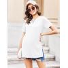 image:imageEkouaer 3 Pack Maternity Shirts Short Sleeve Split Side Pregnancy Tops Casual Pregnant Tunic BlouseWhiteBlackDark Blue