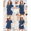 image:imageEkouaer 3 Pack Maternity Shirts Short Sleeve Split Side Pregnancy Tops Casual Pregnant Tunic BlouseWhiteBlackDark Blue