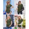 image:imageEkouaer 3 Pack Women Soft Maternity Shirts Ribbed Knit Pregnancy Tops Curved Hem Postpartum Tees Short Sleeve Pregnant TshirtBlackArmy GreenDark Red