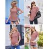 image:imageEkouaer 3 Pack Women Soft Maternity Shirts Ribbed Knit Pregnancy Tops Curved Hem Postpartum Tees Short Sleeve Pregnant TshirtBlackDirty PinkLake Green