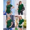 image:imageEkouaer 3 Pack Women Soft Maternity Shirts Ribbed Knit Pregnancy Tops Curved Hem Postpartum Tees Short Sleeve Pregnant TshirtBlackDirty PinkLake Green