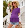 image:imageEkouaer 3 Pack Womens Maternity Shirts Short Sleeve Ruffle Pregnancy Clothes Blouse Peplum Babydoll Tops Casual Mama TeeBlackNavy BluePurple
