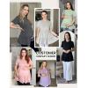 image:imageEkouaer 3 Pack Womens Maternity Shirts Short Sleeve Ruffle Pregnancy Clothes Blouse Peplum Babydoll Tops Casual Mama TeeBlackNavy BlueWine Red