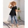 image:imageEkouaer 3 Pack Womens Maternity Shirts Short Sleeve Ruffle Pregnancy Clothes Blouse Peplum Babydoll Tops Casual Mama TeeBlackNavyDusty Rose