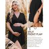 image:imageEkouaer 3 in 1 Labor and Delivery Gown for Hospital Short Sleeve Maternity Nursing Dress Nightgown Postpartum SleepwearBlack