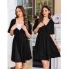 image:imageEkouaer 3 in 1 Labor and Delivery Gown for Hospital Short Sleeve Maternity Nursing Dress Nightgown Postpartum SleepwearBlack