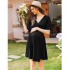 image:imageEkouaer 3 in 1 Labor and Delivery Gown for Hospital Short Sleeve Maternity Nursing Dress Nightgown Postpartum SleepwearBlack