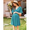 image:imageEkouaer 3 in 1 Labor and Delivery Gown for Hospital Short Sleeve Maternity Nursing Dress Nightgown Postpartum SleepwearBlue Green
