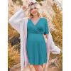 image:imageEkouaer 3 in 1 Labor and Delivery Gown for Hospital Short Sleeve Maternity Nursing Dress Nightgown Postpartum SleepwearBlue Green