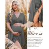 image:imageEkouaer 3 in 1 Labor and Delivery Gown for Hospital Short Sleeve Maternity Nursing Dress Nightgown Postpartum SleepwearDark Grey