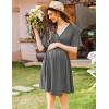image:imageEkouaer 3 in 1 Labor and Delivery Gown for Hospital Short Sleeve Maternity Nursing Dress Nightgown Postpartum SleepwearDark Grey