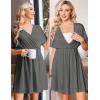 image:imageEkouaer 3 in 1 Labor and Delivery Gown for Hospital Short Sleeve Maternity Nursing Dress Nightgown Postpartum SleepwearDark Grey