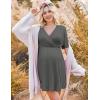 image:imageEkouaer 3 in 1 Labor and Delivery Gown for Hospital Short Sleeve Maternity Nursing Dress Nightgown Postpartum SleepwearDark Grey
