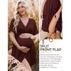 image:imageEkouaer 3 in 1 Labor and Delivery Gown for Hospital Short Sleeve Maternity Nursing Dress Nightgown Postpartum SleepwearDark Red