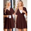 image:imageEkouaer 3 in 1 Labor and Delivery Gown for Hospital Short Sleeve Maternity Nursing Dress Nightgown Postpartum SleepwearDark Red