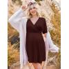 image:imageEkouaer 3 in 1 Labor and Delivery Gown for Hospital Short Sleeve Maternity Nursing Dress Nightgown Postpartum SleepwearDark Red