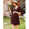image:imageEkouaer 3 in 1 Labor and Delivery Gown for Hospital Short Sleeve Maternity Nursing Dress Nightgown Postpartum SleepwearDark Red