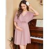 image:imageEkouaer 3 in 1 Labor and Delivery Gown for Hospital Short Sleeve Maternity Nursing Dress Nightgown Postpartum SleepwearDusty Rose